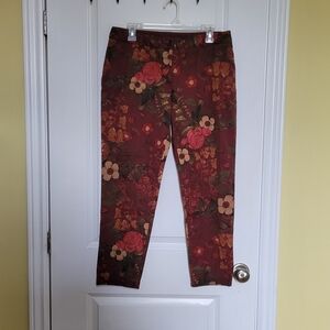 Talbots pants Weekender 8P petite flowers floral petite forest fairy whimsigoth